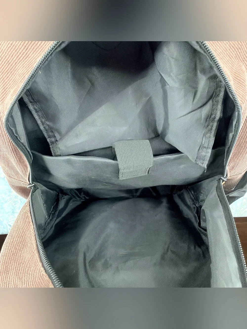 Wrangler Brown and Black Canvas Backpack with Tan Suede Base